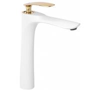 Rea Orbit rubinetto per lavabo verticale bianco-oro REA-B2053