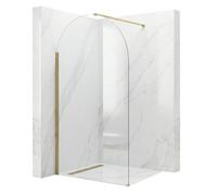 Rea Heaven parete doccia walk-in 100 cm oro spazzolata/vetro trasparente REA-K6684