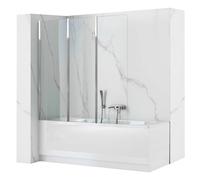Rea, paravento per vasca da bagno in 3 pezzi, 1200x1400 Agat cromato