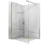 Rea Aero parete doccia walk-in 80 cm oro lucida/vetro trasparente REA-K8439