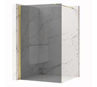 Rea - Parete Doccia Flexi, Gold 100, Walk-In Senza Piatto Doccia, Vetro Di Sicurezza Temperato Grigio 8mm, 120 X 100 X 195 cm