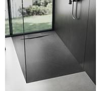 Rea Piatto doccia Bazalt Black 80x120 cm Piatto doccia antiscivolo per Bagno (nero)