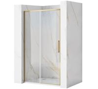 Rea Porta doccia Rapid Slide REA-K8590 130 cm scorrevole vetro temperato 6 mm oro spazzolata