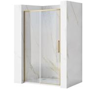 Rea Rapid Slide porta doccia 140 cm scorrevole oro spazzolata/vetro trasparente REA-K8591