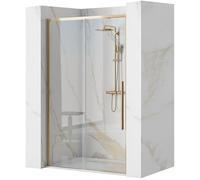 Rea - Porta Doccia Rea - Solar Gold 100 Vetro Temperato Di Sicurezza Trasparente 6 mm (Oro) 2,2x100x195cm