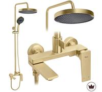 Rea Prime set per vasca e doccia a parete con soffione oro REA-P7624