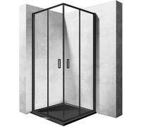 Rea Punto box doccia 90x90 cm quadrato nero semiopaca/vetro trasparente REA-K4801