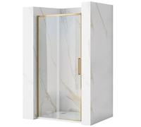 Rea Rapid Slide porta doccia 100 cm scorrevole oro spazzolata/vetro trasparente REA-K4707
