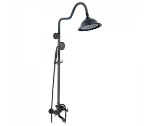 Rea Retro Old Black set per vasca e doccia a parete con soffione nero REA-P2366