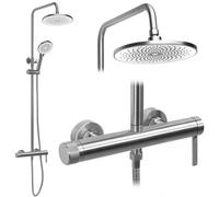 Rea Rivo set doccia a parete con soffione acciaio REA-P9498