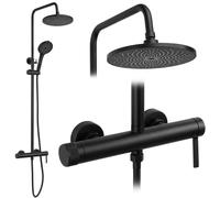Rea Rivo set doccia a parete con soffione nero REA-P9499