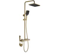 Rea Rob set doccia a parete con termostato con soffione oro REA-P6623