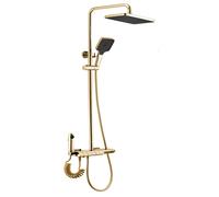 Rea Rob set doccia a parete con termostato con soffione oro REA-P6625