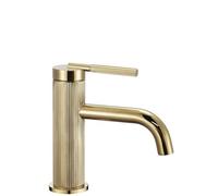 Rea - Rubinetto Bagno Lavabo Argon Gold Low Miscelatore Da Bagno In Ottone Monocomando Caldo E Freddo Regolabile (Oro) 11x5x16,5cm