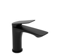 Rea Rubinetto Bagno Lavabo AVALON Black Low Miscelatore da bagno in ottone monocomando caldo e freddo regolabile (Nero opaco)