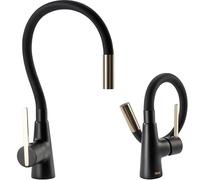 Rea Icon rubinetto da cucina verticale nero-oro/oro antico REA-B5682