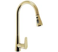 Rea - Rubinetto Cucina Oro Mild Miscelatore Lavello Cucina In Ottone Miscelatore Monocomando Caldo E Freddo Regolabile Girevole A 360° (Oro) 25x29x43cm