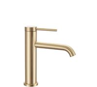 Rea Rubinetto da lavabo GOLD BRUSH Miscelatore monocomando da bagno in ottone Rubinetto regolabile caldo e freddo (Oro spazzolato)