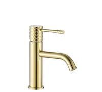 Rea - Rubinetto Da Lavabo D'Oro Lungo Diamond, Bajo, 12X4X18,5Cm