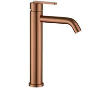 Rea - Rubinetto Da Lavabo Rame Spazzolato Ontario, Alto, 14,5X4,5X30cm
