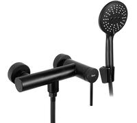 Rea Rubinetto Doccia Clif Black Matt Miscelatore da Bagno in Ottone Monocomando Caldo e Freddo regolabile (nero opaco)