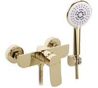 Rea Rubinetto Doccia Dart Gold Miscelatore da Bagno in Ottone Monocomando Caldo e Freddo regolabile (Oro Chiaro)