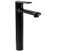 REA Rubinetto miscelatore da bagno, miscelatore monocomando per lavabo, altezza 28 cm, nero opaco, per cucina, doccia in acciaio inox, doccia a pioggia