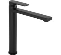 Rea Rubinetto per lavabo Verso Nero opaco Ottone alto Miscelatore da bagno Rubinetto monocomando per lavaggio a mano caldo e freddo regolabile (Nero)