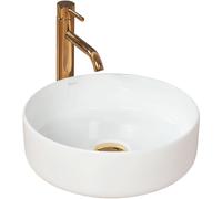 Rea Sanitär Lavabo da appoggio Sami REA-U1891 rotondo 360×360×115 mm ceramica bianco