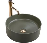 Rea Sami lavabo 36x36 cm rotonda da appoggio verde REA-U4567