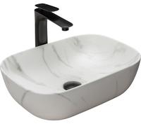 Rea Sami lavabo 46x32 cm rettangolare da appoggio grigio/pietra REA-U8702