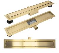 Rea - Scarico Lineare, Neox 80, Oro Spazzolato 80 X 11 X 9 cm