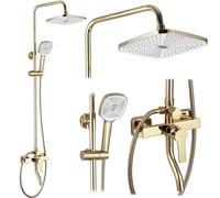Rea Argus set per vasca e doccia a parete con soffione oro REA-P7840
