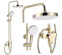 Rea - Set Doccia Bloom White Gold Sistema Doccia In Ottone Per Bagno (Bianco/Oro) 45x25x144cm