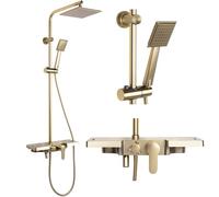 Rea Bravo set doccia a parete con soffione oro REA-P4121