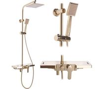 Rea Bravo set per vasca e doccia a parete con soffione oro REA-P4120