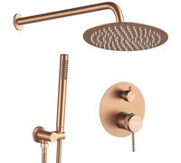 Rea - Set Doccia Da Incasso Rame Spazzolato Lungo, + Box, 25X36X16cm