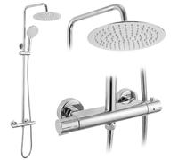 Rea - Set Doccia Lungo con termostato - Ottone, Abs - Cromo - 15 x 15 x 120,5 cm