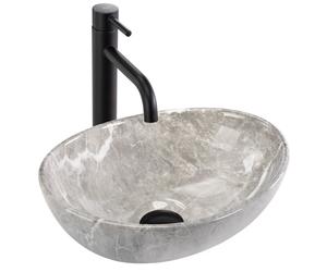 Rea Sofia lavabo 35x26 cm ovale da appoggio grigio/pietra REA-U9237