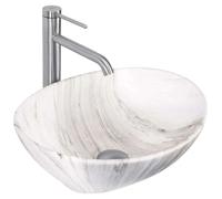 Rea Sofia lavabo 41x34.5 cm ovale da appoggio grigio/pietra opaca REA-U6362
