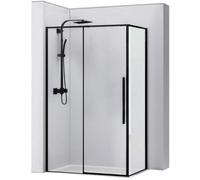 Rea Solar Black box doccia 100x80 cm rettangolare nero semiopaca/vetro trasparente REA-K6310