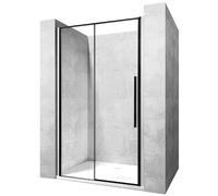 Rea Solar Black porta doccia 140 cm scorrevole nero semiopaca/vetro trasparente REA-K6359