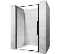 Rea Solar Black porta doccia 150 cm scorrevole nero semiopaca/vetro trasparente REA-K6360