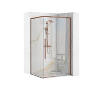 Rea Solar Brush Copper box doccia 90x90 cm quadrato rame opaca/vetro trasparente REA-K9512