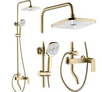 Rea Storm set per vasca e doccia a parete con soffione oro REA-P9535