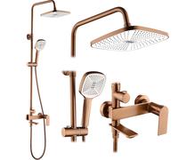 Rea Storm set per vasca e doccia a parete con soffione rame REA-P3000