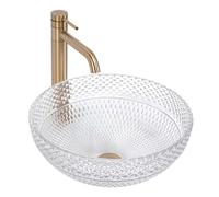 Rea Sue lavabo 40x40 cm rotonda da appoggio lucida REA-U4702