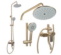Rea Verso set doccia a parete con soffione oro REA-P9146