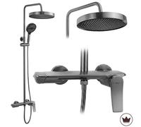 Rea Vision set doccia a parete con soffione grafite REA-P9666
