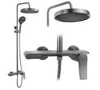 Rea Vision set doccia a parete con soffione grafite REA-P9666